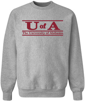 U of A Bar Logo Tackle-Twill Pro-Weave Crew Sweat